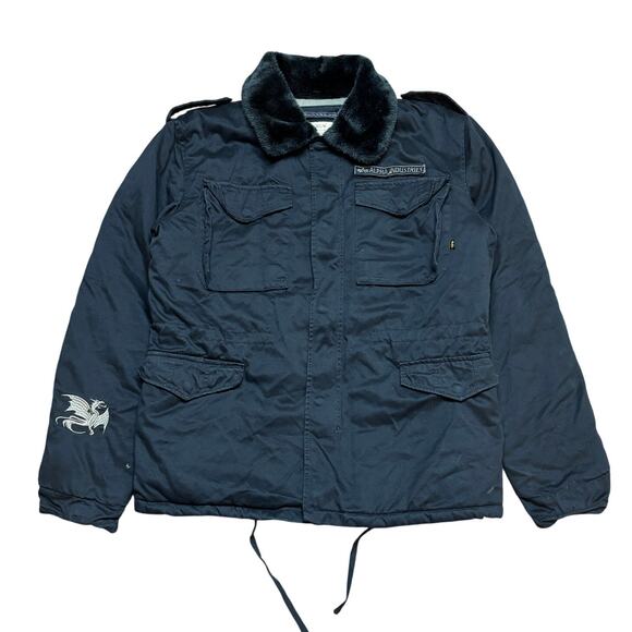 Alpha Industries Dragon Insulated Fur Collar Field Military Jacket Men's XL